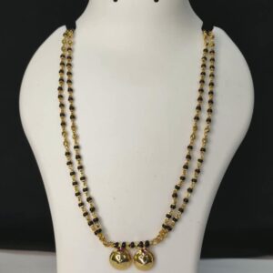 2 row black bead chain