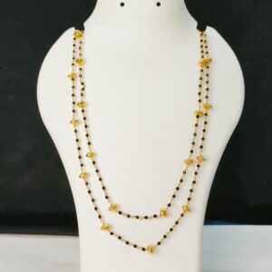 2 row black bead chain