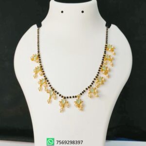 Black Beads and Pearl necklace