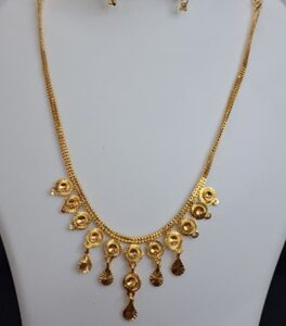 Gold Plated necklace with earrings